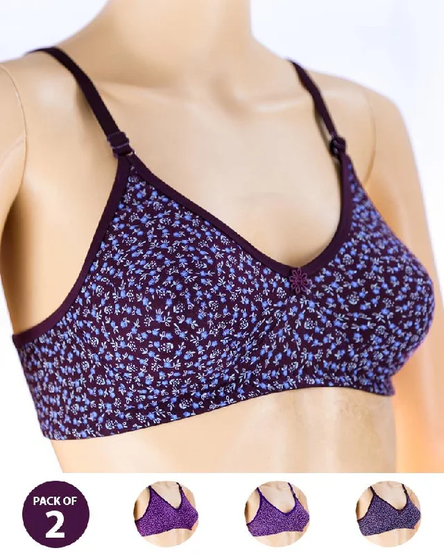 Wireless non wired bras with wide straps Pack of 2 Madam Bra - Sarina-4 - Non Padded Bra - Non Wired Bra Wireless non wired bras with wide straps Pack of 2 Madam Bra - Sarina-4 - Non Padded Bra - Non Wired Bra