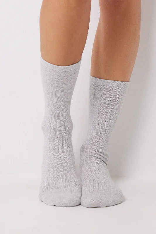 seamless odor - resistant panties for women for daily confidence Pack of 3 lurex ribbed high socks