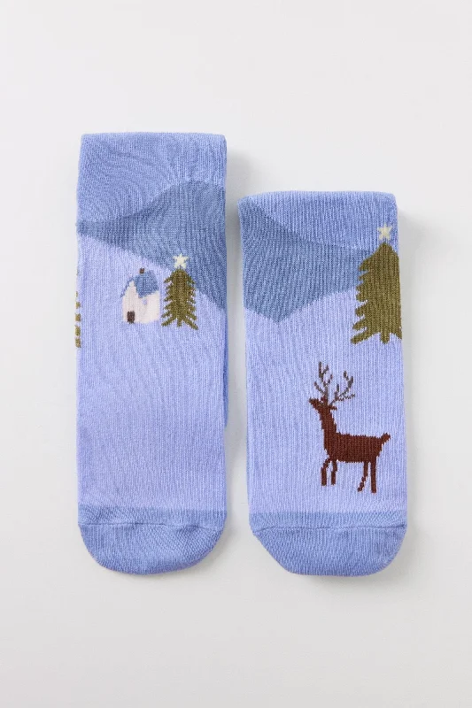wireless panties for women with no discomfort Pack of 3 snowy landscape high socks