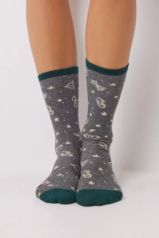 seamless printed panties for women with fashion Pack of 6 Harry Potter high socks