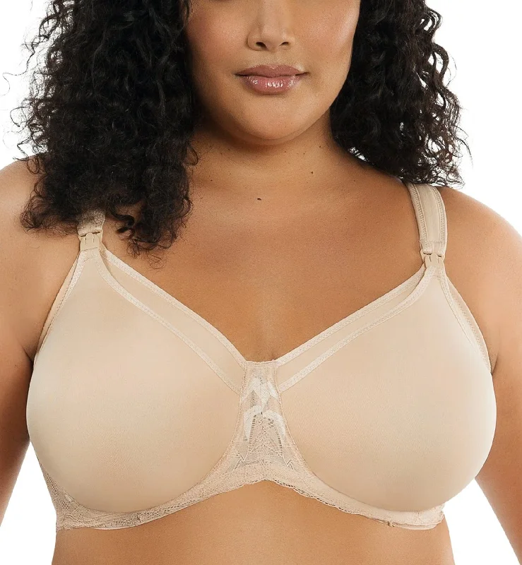 padded moisture wicking women nursing bra Parfait Leila Seamless Underwire Nursing Bra (NB502) - Bare