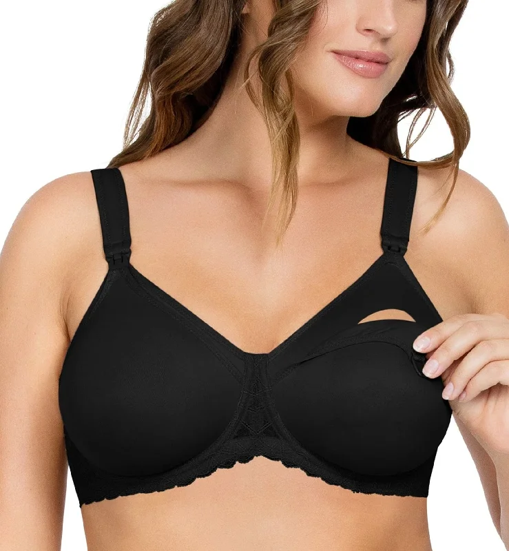 organic cotton women nursing bra Parfait Leila Seamless Underwire Nursing Bra (NB502) - Black