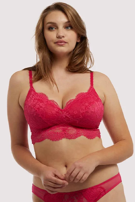 Adjustable non wired sports bras for different activities​ Emma Pink Wireless Bra