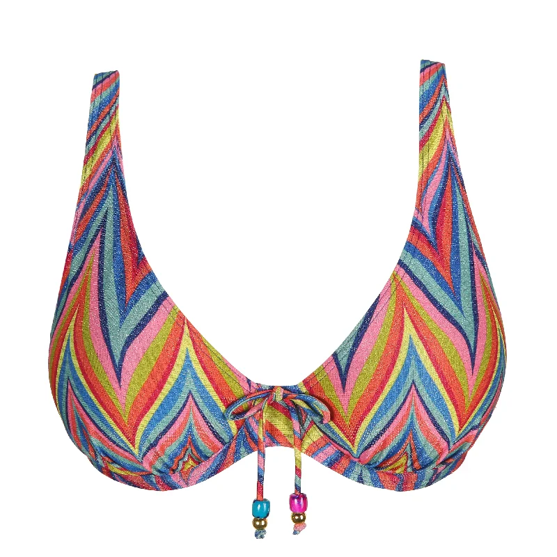 Sporty bikini briefs for beach workouts​ Prima Donna Kea Plunge Bikini Top Rainbow Paradise