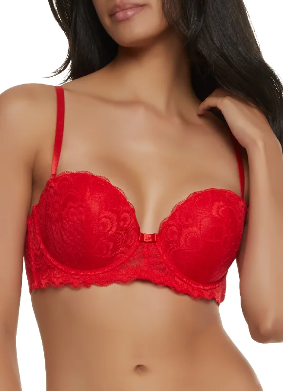 Eco-Friendly Organic Lingerie for Women  Paisley Lace Balconette Bra | Converts to Strapless