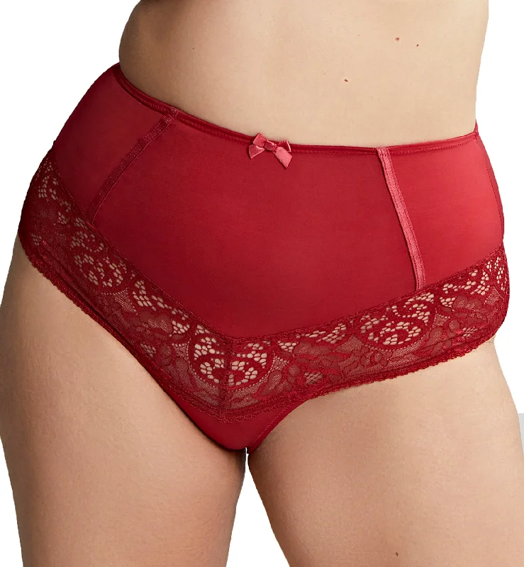 Sheer bikini briefs for a seductive appeal​ Sculptresse by Panache Estel Matching Highwaist Brief (9684) - Raspberry