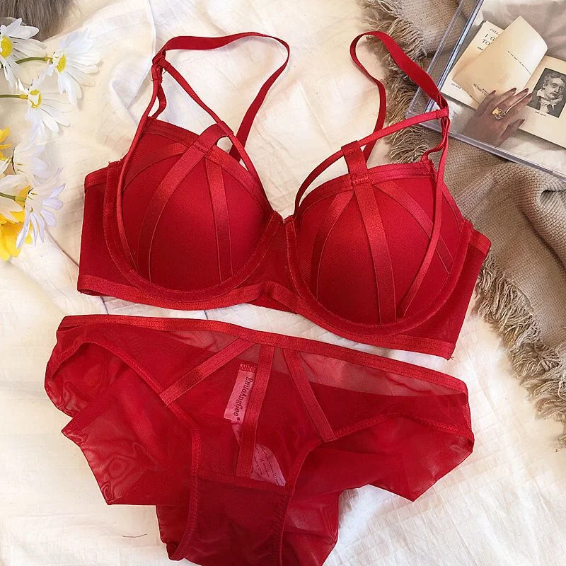 bralette women bra and panty sets for a trendy look Flourish Stylish Sexy Front Cross Strips Padded Wired Bra & Panty Set 0001 bralette women bra and panty sets for a trendy look Flourish Stylish Sexy Front Cross Strips Padded Wired Bra & Panty Set 0001