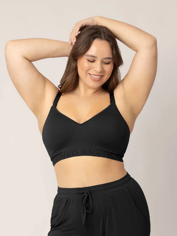 affordable women nursing bra Signature Sublime® Contour Hands-Free Pumping & Nursing Bra | Black