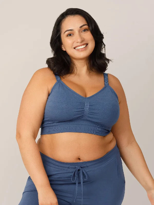 quick dry women nursing bra Sublime® Hands-Free Pumping & Nursing Bra | Slate Blue