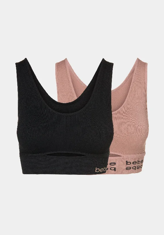 Women's Silk Lingerie Sets  Two Pack Ribbed Seamless Microfiber Comfort Bras