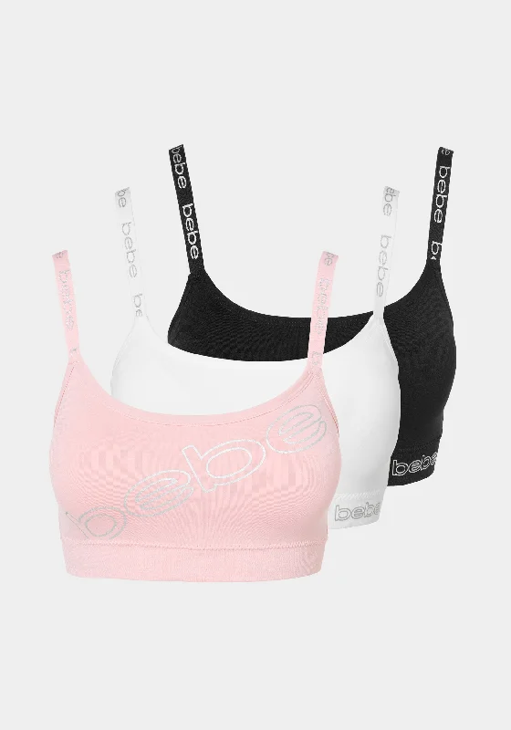 Elegant French Lace Lingerie for Women  Three Pack Seamless Microfiber Comfort Bras