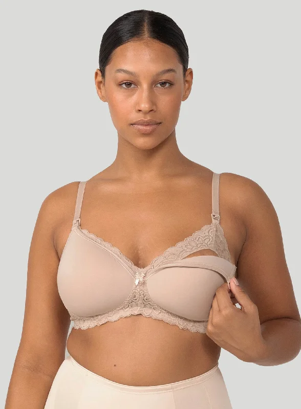 supportive women nursing bra for large busts Triumph: Gorgeous Mama Lace Nude