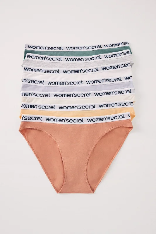 bamboo panties for women with natural softness Pack of 7 classic cotton panties in natural tones