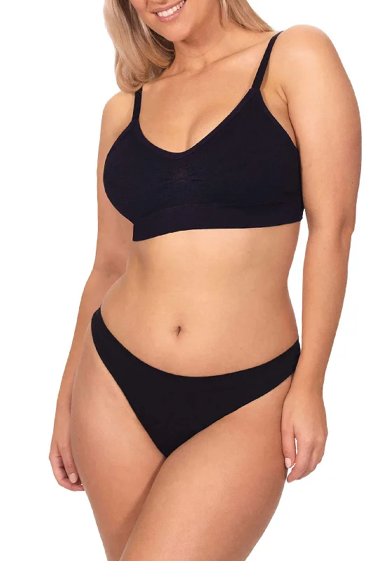 printed women bra and panty sets with floral patterns Wire Free Padded T-Shirt Bra & Seamless G String Set