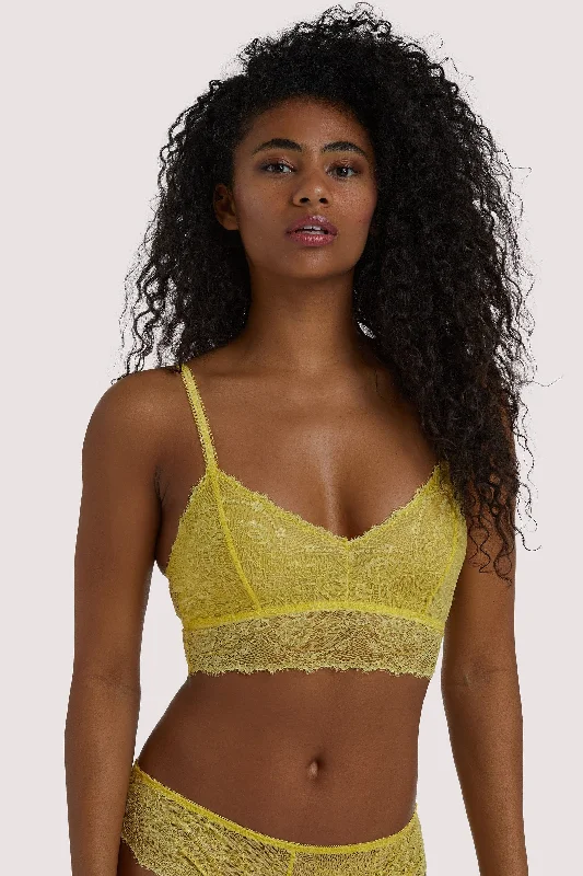 Breathable non wired bras made of cotton​ Ariana Yellow Everyday Bralette