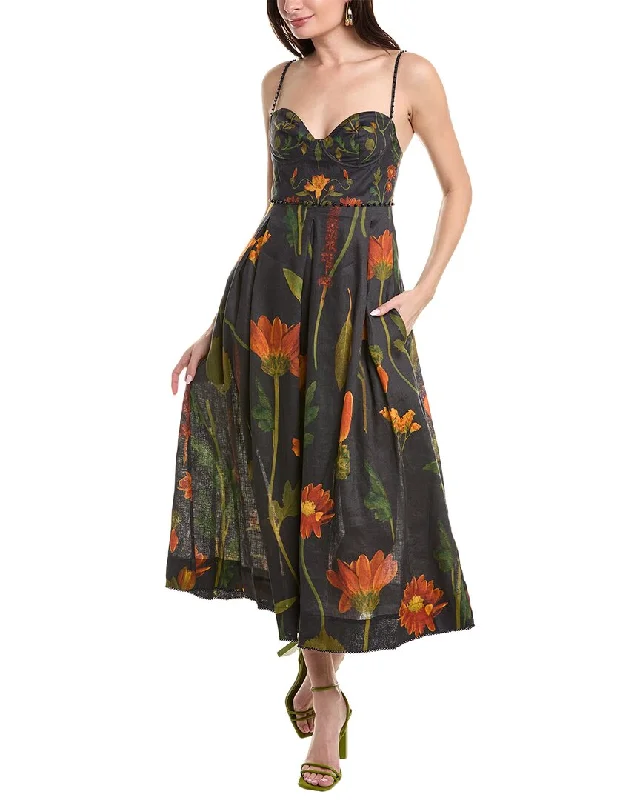Long - Sleeve Women Dress in Velvet for a Luxurious Winter Look Long - Sleeve Women Dress in Velvet for a Luxurious Winter Look Agua Bendita Mambo Primavera Linen Midi Dress