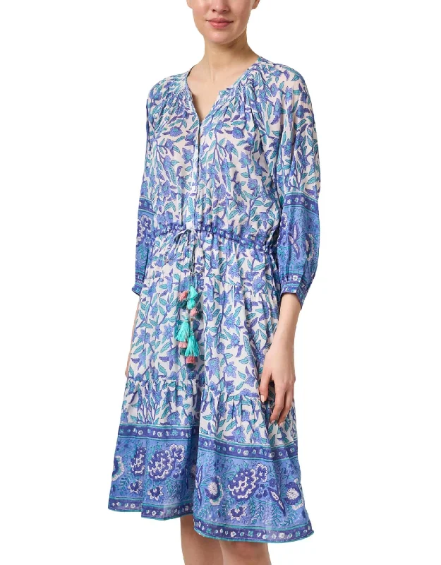 Empire Waist Women Dress to Accentuate the Bust and Conceal the Waist Empire Waist Women Dress to Accentuate the Bust and Conceal the Waist Colette Printed Dress In Blue & Green Floral