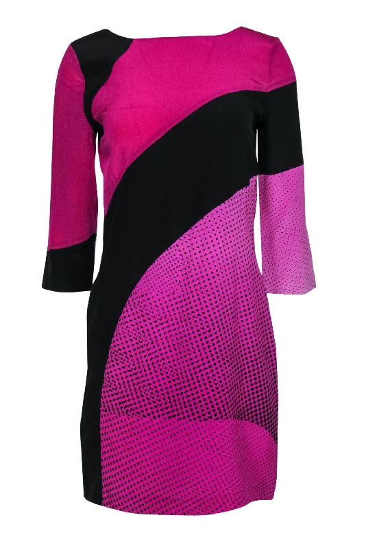 Empire Waist Women Dress to Accentuate the Bust and Conceal the Waist Empire Waist Women Dress to Accentuate the Bust and Conceal the Waist Diane von Furstenberg - Hot Pink & Black Printed Silk Shift Dress Sz 6