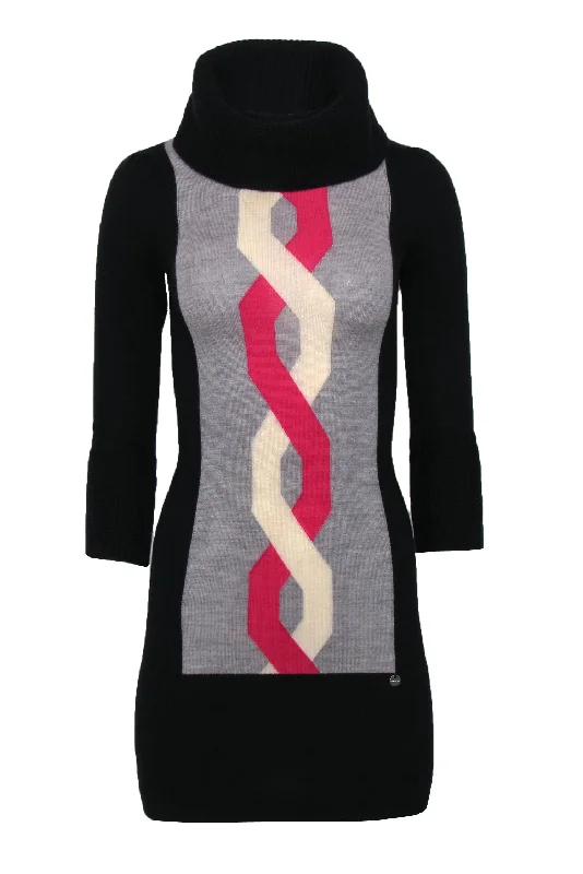 Printed Abstract Women Dress for a Modern and Artistic Appeal Printed Abstract Women Dress for a Modern and Artistic Appeal Karen Millen - Black, Grey, Pink & White Merino Wool Turtleneck Sweater Dress Sz XS