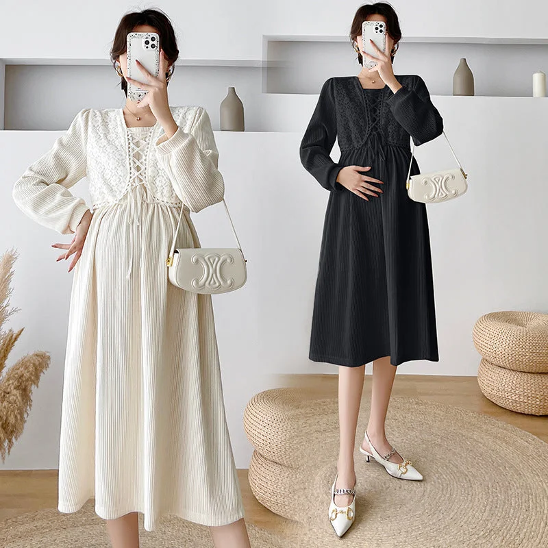Backless Women Dress for a Sexy and Alluring Look at Evening Events Backless Women Dress for a Sexy and Alluring Look at Evening Events NiDELL Maternity Dress . Autumn and Winter New Maternity Dress Fashionable Temperament Knitted Maternity Base Skirt