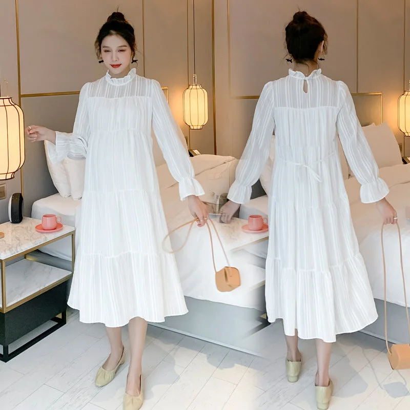 Mermaid - Style Women Dress with a Fitted Silhouette for Special Occasions Mermaid - Style Women Dress with a Fitted Silhouette for Special Occasions NiDELL Maternity Dress Spring and Autumn . New Maternity Base Skirt Korean Style Autumn Dress Autumn and Winter Maternity Dress