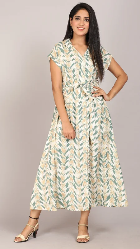 Long - Sleeve Women Dress in Velvet for a Luxurious Winter Look Long - Sleeve Women Dress in Velvet for a Luxurious Winter Look Pastel shades printed long dress