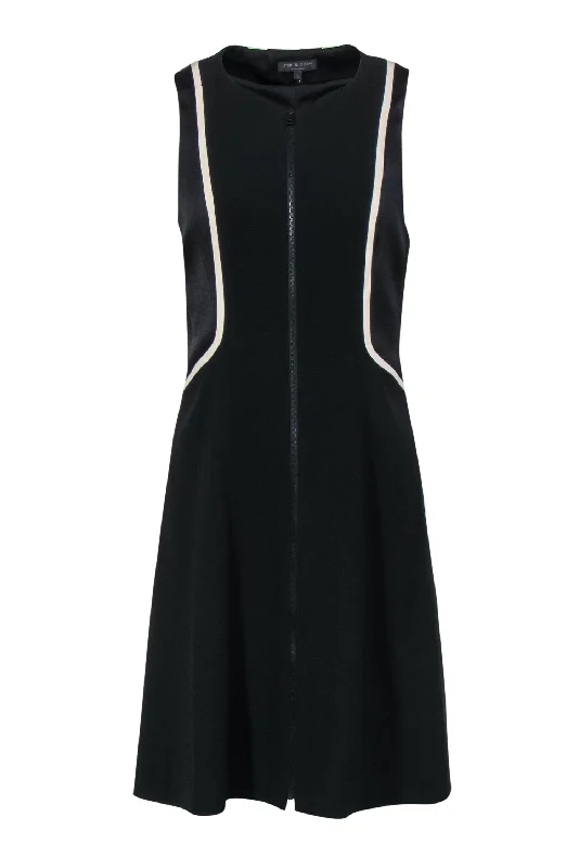 Off - the - Shoulder Women Dress for a Romantic and Feminine Look Off - the - Shoulder Women Dress for a Romantic and Feminine Look Rag & Bone - Black Zip-Up Dress w/ White Accents Sz 8