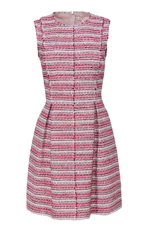 Strapless Women Dress with a Built - in Bra for Comfort and Support Strapless Women Dress with a Built - in Bra for Comfort and Support Rebecca Taylor - White, Pink & Red Tweed Sleeveless Fit & Flare Dress Sz 10