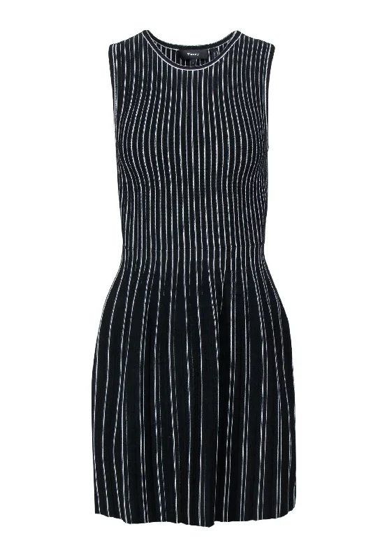 Mermaid - Style Women Dress with a Fitted Silhouette for Special Occasions Mermaid - Style Women Dress with a Fitted Silhouette for Special Occasions Theory - Black & White Pinstriped Sleeveless “Shell” Sheath Dress Sz P Mermaid - Style Women Dress with a Fitted Silhouette for Special Occasions Mermaid - Style Women Dress with a Fitted Silhouette for Special Occasions Theory - Black & White Pinstriped Sleeveless “Shell” Sheath Dress Sz P