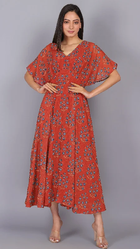 Empire Waist Women Dress to Accentuate the Bust and Conceal the Waist Empire Waist Women Dress to Accentuate the Bust and Conceal the Waist Printed Kimono Sleeves Dress