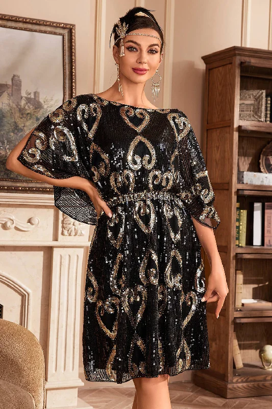 Ball Gown Women Dress with a Full Skirt for a Princess - like Look Ball Gown Women Dress with a Full Skirt for a Princess - like Look Black Glitter Sequins 1920s Dress with Batwing Sleeves Ball Gown Women Dress with a Full Skirt for a Princess - like Look Ball Gown Women Dress with a Full Skirt for a Princess - like Look Black Glitter Sequins 1920s Dress with Batwing Sleeves