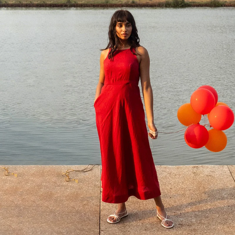Mermaid - Style Women Dress with a Fitted Silhouette for Special Occasions Mermaid - Style Women Dress with a Fitted Silhouette for Special Occasions Linen Maxi Dress for Women | Red Mermaid - Style Women Dress with a Fitted Silhouette for Special Occasions Mermaid - Style Women Dress with a Fitted Silhouette for Special Occasions Linen Maxi Dress for Women | Red