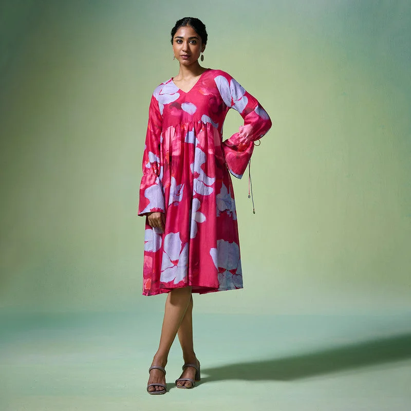 Lace - Embellished Women Dress for an Elegant and Sophisticated Appearance Lace - Embellished Women Dress for an Elegant and Sophisticated Appearance Chanderi Dress For Women | Floral Print | Deep Pink Lace - Embellished Women Dress for an Elegant and Sophisticated Appearance Lace - Embellished Women Dress for an Elegant and Sophisticated Appearance Chanderi Dress For Women | Floral Print | Deep Pink