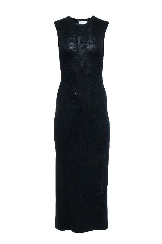Sheath Women Dress with a Tailored Fit for a Professional Look Sheath Women Dress with a Tailored Fit for a Professional Look Equipment - Black Knit "Anthemis" Sleeveless Maxi Dress Sz S Sheath Women Dress with a Tailored Fit for a Professional Look Sheath Women Dress with a Tailored Fit for a Professional Look Equipment - Black Knit "Anthemis" Sleeveless Maxi Dress Sz S