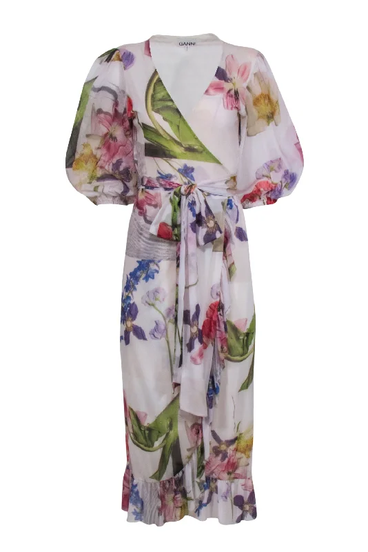 Wrap - Style Women Dress with Adjustable Fit for All Body Types Wrap - Style Women Dress with Adjustable Fit for All Body Types Ganni - Ivory & Multi Color Floral Wrap Dress Sz 8 Wrap - Style Women Dress with Adjustable Fit for All Body Types Wrap - Style Women Dress with Adjustable Fit for All Body Types Ganni - Ivory & Multi Color Floral Wrap Dress Sz 8