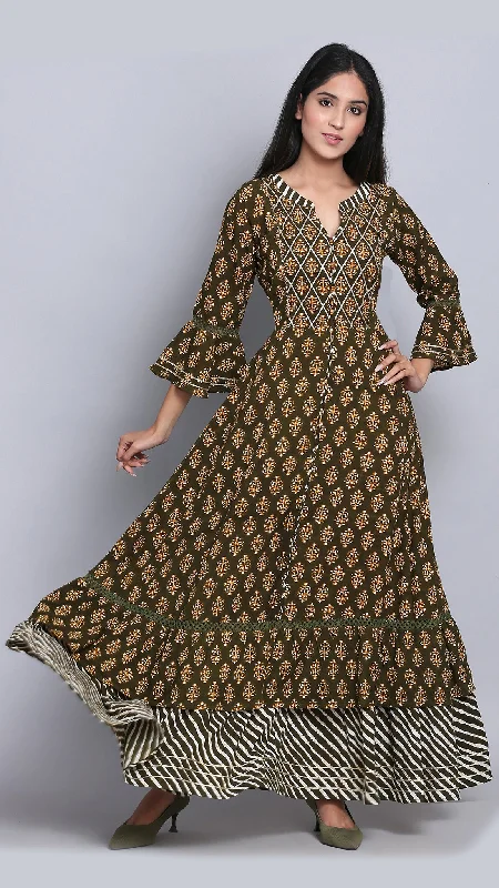 Ruffled Women Dress with Multiple Layers for a Playful and Girly Style Ruffled Women Dress with Multiple Layers for a Playful and Girly Style Olive Green Ethnic Flared Dress Ruffled Women Dress with Multiple Layers for a Playful and Girly Style Ruffled Women Dress with Multiple Layers for a Playful and Girly Style Olive Green Ethnic Flared Dress