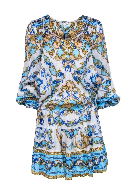 Empire Waist Women Dress to Accentuate the Bust and Conceal the Waist Empire Waist Women Dress to Accentuate the Bust and Conceal the Waist Hale Bob - White w/ Blue & Gold Print Long Sleeve Drawstring Waist Dress Sz S Empire Waist Women Dress to Accentuate the Bust and Conceal the Waist Empire Waist Women Dress to Accentuate the Bust and Conceal the Waist Hale Bob - White w/ Blue & Gold Print Long Sleeve Drawstring Waist Dress Sz S