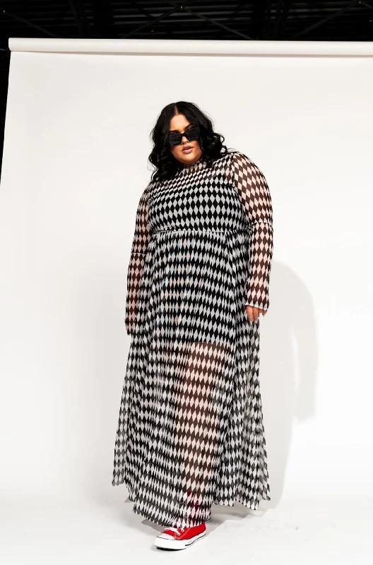 Wrap - Style Women Dress with Adjustable Fit for All Body Types Wrap - Style Women Dress with Adjustable Fit for All Body Types More You Mesh Maxi Dress in Harlequin Wrap - Style Women Dress with Adjustable Fit for All Body Types Wrap - Style Women Dress with Adjustable Fit for All Body Types More You Mesh Maxi Dress in Harlequin