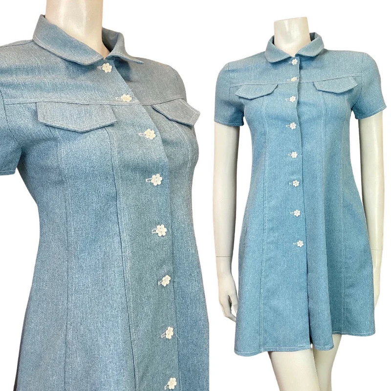 Sheath Women Dress with a Tailored Fit for a Professional Look Sheath Women Dress with a Tailored Fit for a Professional Look VINTAGE 60s 70s DENIM BLUE WHITE DAISY MOD A-LINE SHIFT SHIRT DRESS 6 8 Sheath Women Dress with a Tailored Fit for a Professional Look Sheath Women Dress with a Tailored Fit for a Professional Look VINTAGE 60s 70s DENIM BLUE WHITE DAISY MOD A-LINE SHIFT SHIRT DRESS 6 8