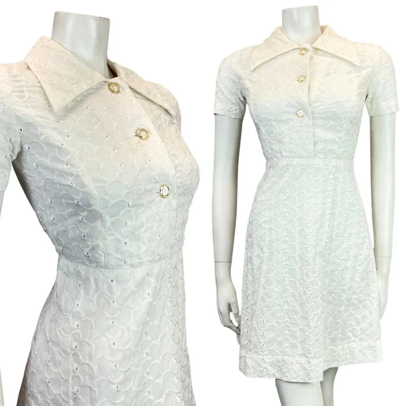 Lace - Embellished Women Dress for an Elegant and Sophisticated Appearance Lace - Embellished Women Dress for an Elegant and Sophisticated Appearance VINTAGE 60s 70s WHITE EMBROIDERED CUT-WORK DAGGER COLLAR MOD SHIRT DRESS 6 8 Lace - Embellished Women Dress for an Elegant and Sophisticated Appearance Lace - Embellished Women Dress for an Elegant and Sophisticated Appearance VINTAGE 60s 70s WHITE EMBROIDERED CUT-WORK DAGGER COLLAR MOD SHIRT DRESS 6 8