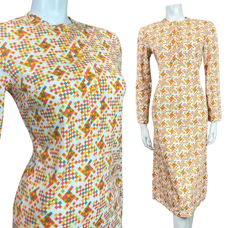 Sheath Women Dress with a Tailored Fit for a Professional Look Sheath Women Dress with a Tailored Fit for a Professional Look VINTAGE 60s 70s WHITE ORANGE RED BLUE PIXEL CHECKED GEOMETRIC MOD MIDI DRESS 8 Sheath Women Dress with a Tailored Fit for a Professional Look Sheath Women Dress with a Tailored Fit for a Professional Look VINTAGE 60s 70s WHITE ORANGE RED BLUE PIXEL CHECKED GEOMETRIC MOD MIDI DRESS 8