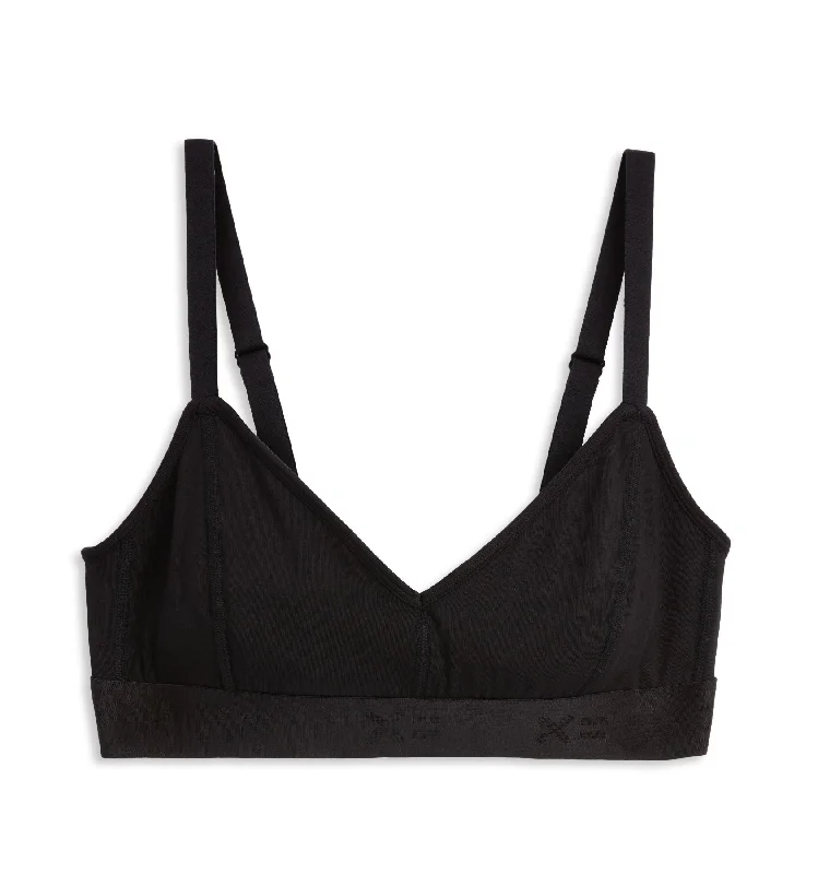 balconette lace bras for a feminine touch Adjustable Triangle Bralette - TENCEL™ Modal Black