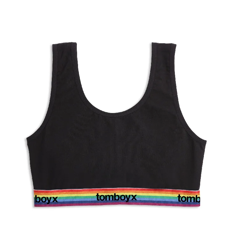 sexy backless push up bras Essentials Soft Bra - Black Rainbow Logo