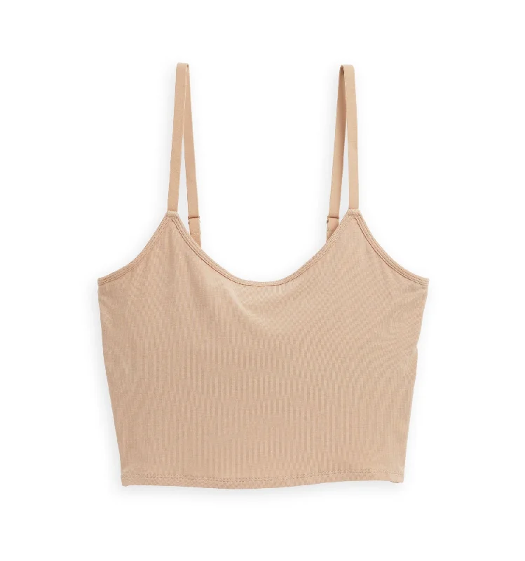 wireless bras for a natural feel Longline Bra Top - TENCEL™ Modal Chai