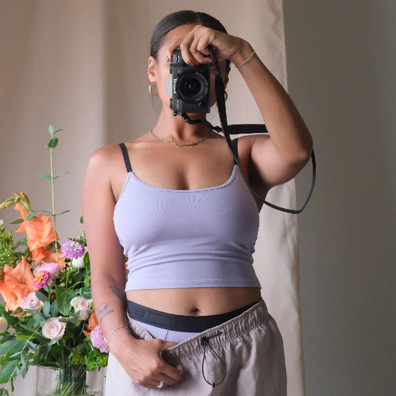 plus size bras with good support Longline Bra Top - TENCEL™ Modal Lavender Gray