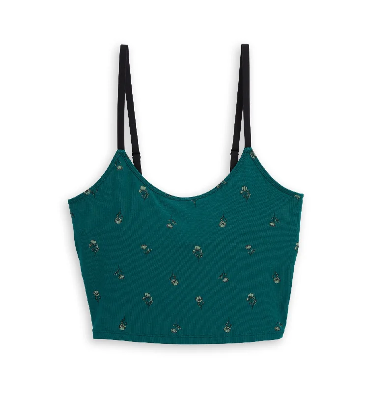 plus size nursing bras for breastfeeding moms Longline Bra Top - TENCEL™ Modal Winter Poppies