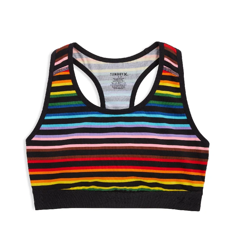 sleep bras with adjustable straps Racerback Soft Bra - Progress Pride Stripes