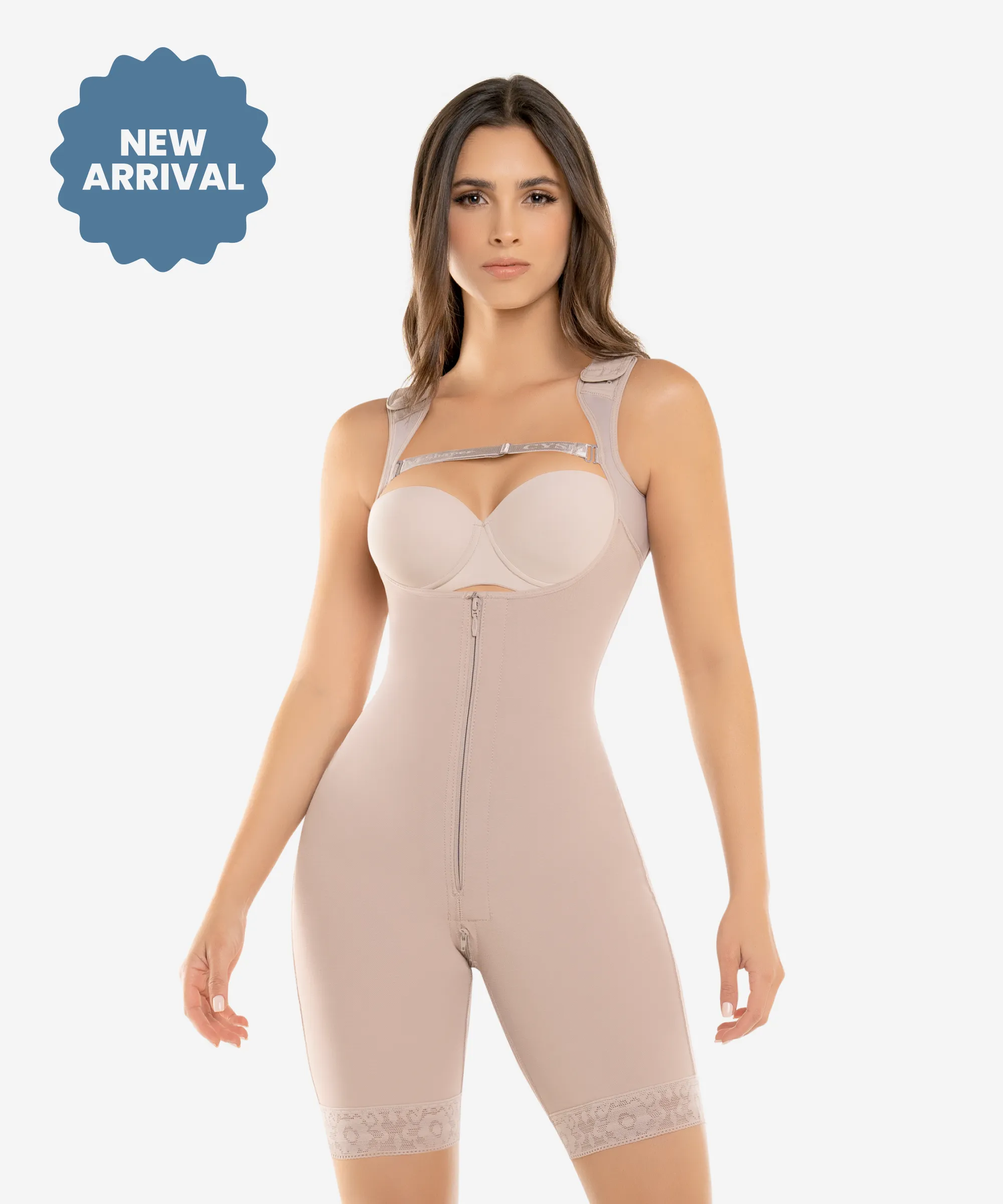Shaper for a bridal look to streamline the silhouette High compression bodysuit with zip crotch - Style 462 Shaper for a bridal look to streamline the silhouette High compression bodysuit with zip crotch - Style 462