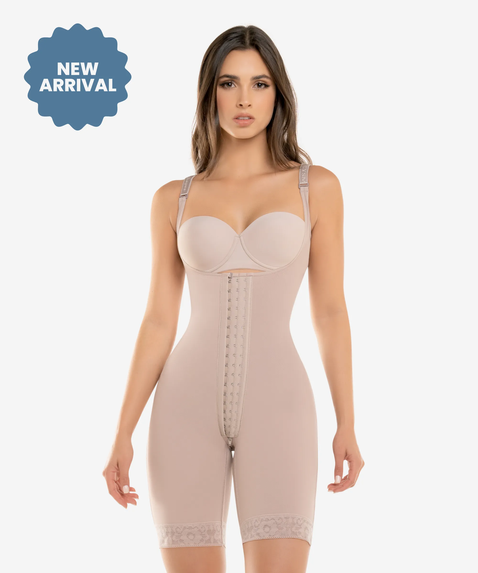 Shaper for a photoshoot to achieve a perfect body shape​ Hook closure bodysuit with zip crotch - Style 463