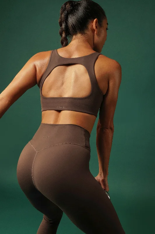 crossback women sport bra for added support Circle Back Bra 2.0 in Espresso